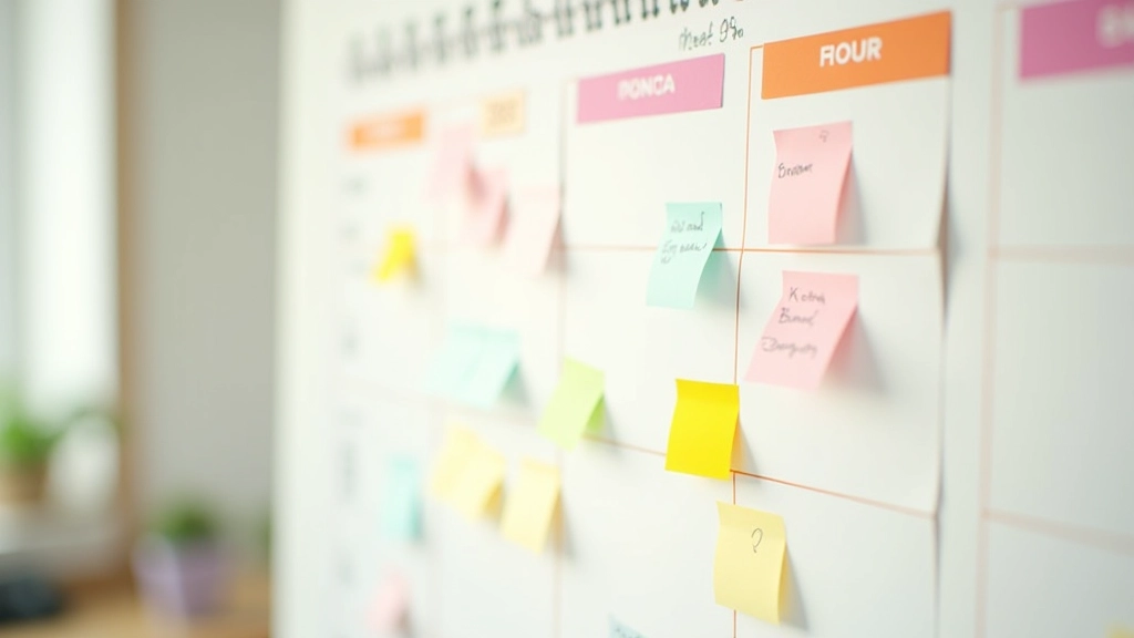 Calendrier d'anticipation avec des cases cochées montrant les étapes de planification mensuelles