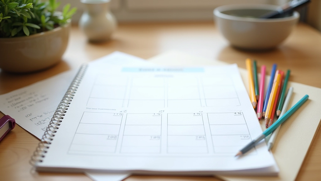 Calendrier de planification d'expériences cadeaux avec dates et budgets mensuels notés