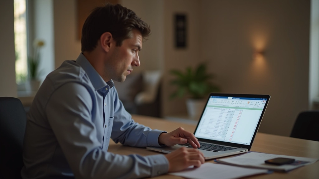 Tableau Excel sur un écran d'ordinateur montrant un calendrier budgétaire détaillé avec les dépenses par mois