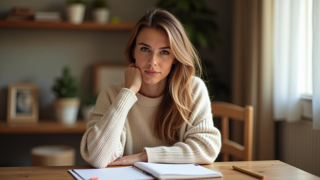 Personne planifiant son année avec un carnet et un crayon, bureau calme et organisé